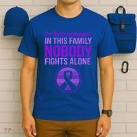 Granddaughter Nobody Fights Alone Alzheimers Awareness Gift T-Shirt thumb 6