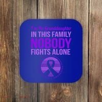Granddaughter Nobody Fights Alone Alzheimers Awareness Gift Coaster thumb 0
