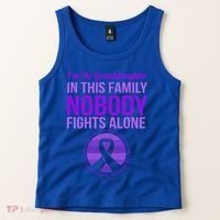 Granddaughter Nobody Fights Alone Alzheimers Awareness Gift Tank Top thumb 2
