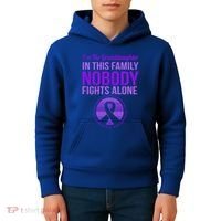 Granddaughter Nobody Fights Alone Alzheimers Awareness Gift Kids Hoodie thumb 4