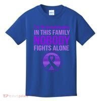 Granddaughter Nobody Fights Alone Alzheimers Awareness Gift Kids T-Shirt thumb 0