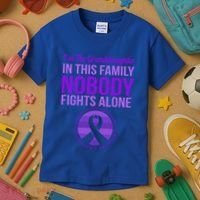 Granddaughter Nobody Fights Alone Alzheimers Awareness Gift Kids T-Shirt thumb 3