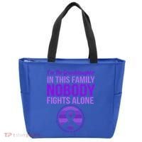 Granddaughter Nobody Fights Alone Alzheimers Awareness Gift Tote Bag thumb 0