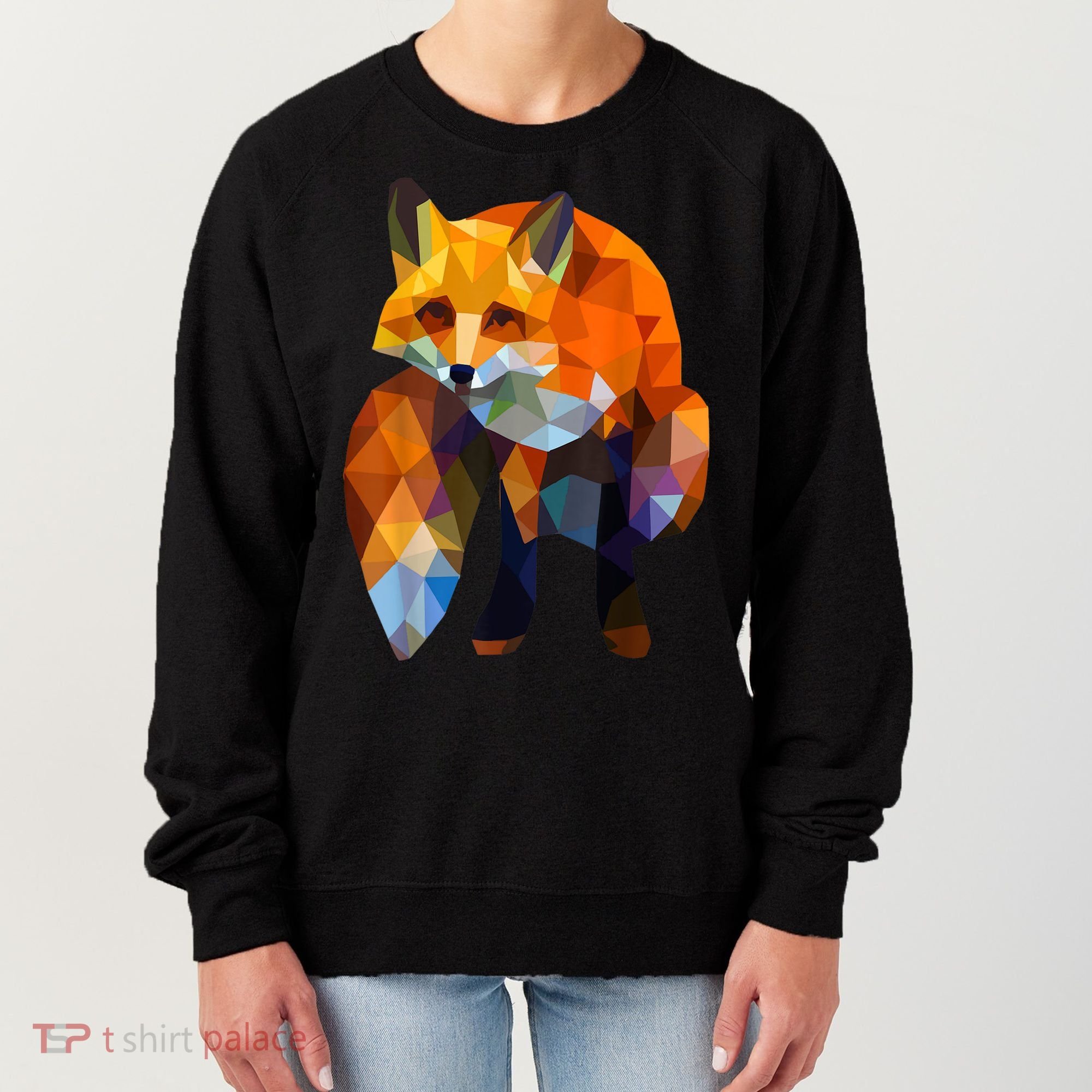 Geometric Nature Fox Cool Cute Graphic Art Women's Sweatshirt