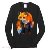 Geometric Nature Fox Cool Cute Graphic Art Long Sleeve Shirt thumb 0