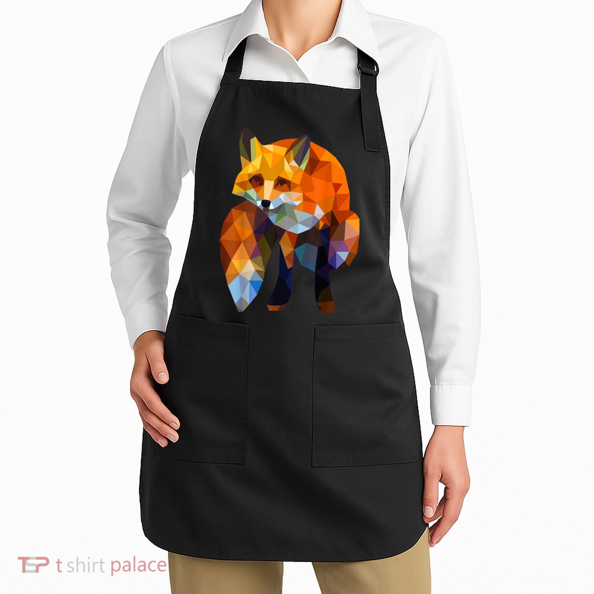 Geometric Nature Fox Cool Cute Graphic Art Apron