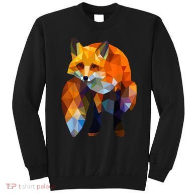 Geometric Nature Fox Cool Cute Graphic Art Sweatshirt