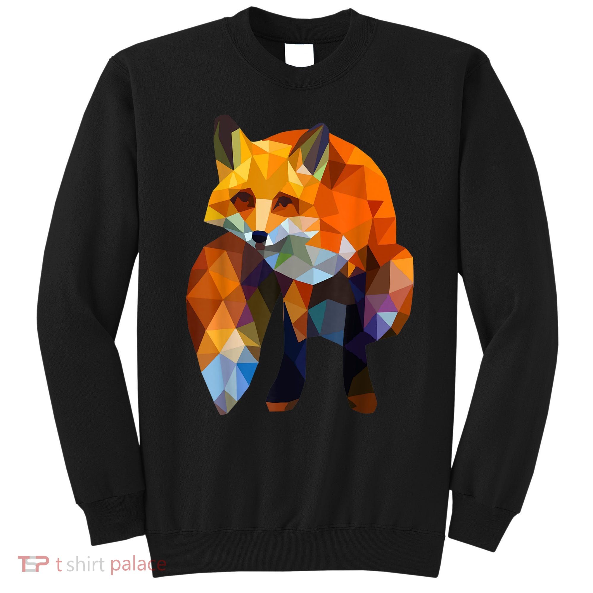Geometric Nature Fox Cool Cute Graphic Art Sweatshirt