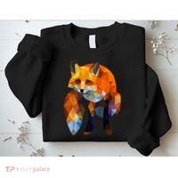 Geometric Nature Fox Cool Cute Graphic Art Sweatshirt thumb 2