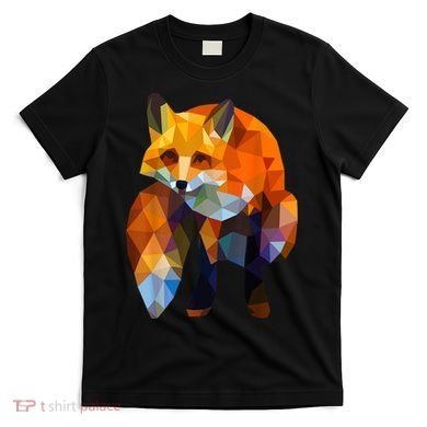 Geometric Nature Fox Cool Cute Graphic Art T-Shirt