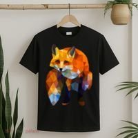 Geometric Nature Fox Cool Cute Graphic Art T-Shirt thumb 2