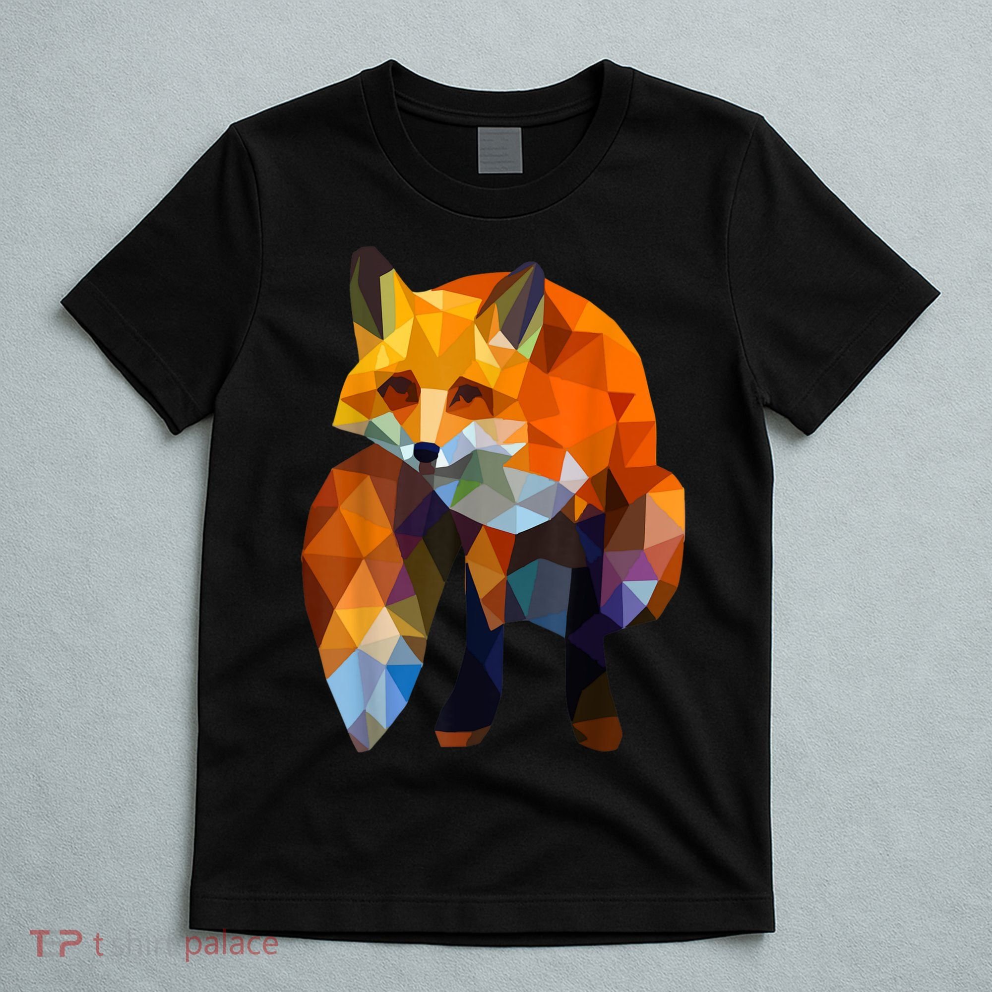 Geometric Nature Fox Cool Cute Graphic Art T-Shirt