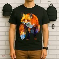Geometric Nature Fox Cool Cute Graphic Art T-Shirt thumb 6