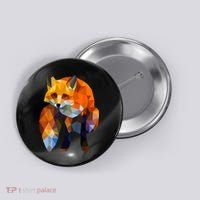Geometric Nature Fox Cool Cute Graphic Art Button thumb 0