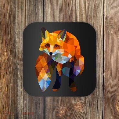 Geometric Nature Fox Cool Cute Graphic Art Coaster