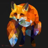 Geometric Nature Fox Cool Cute Graphic Art Polo thumb 3