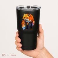 Geometric Nature Fox Cool Cute Graphic Art Tumbler thumb 2