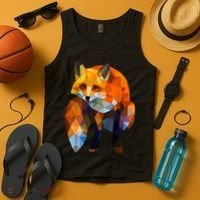 Geometric Nature Fox Cool Cute Graphic Art Tank Top thumb 4