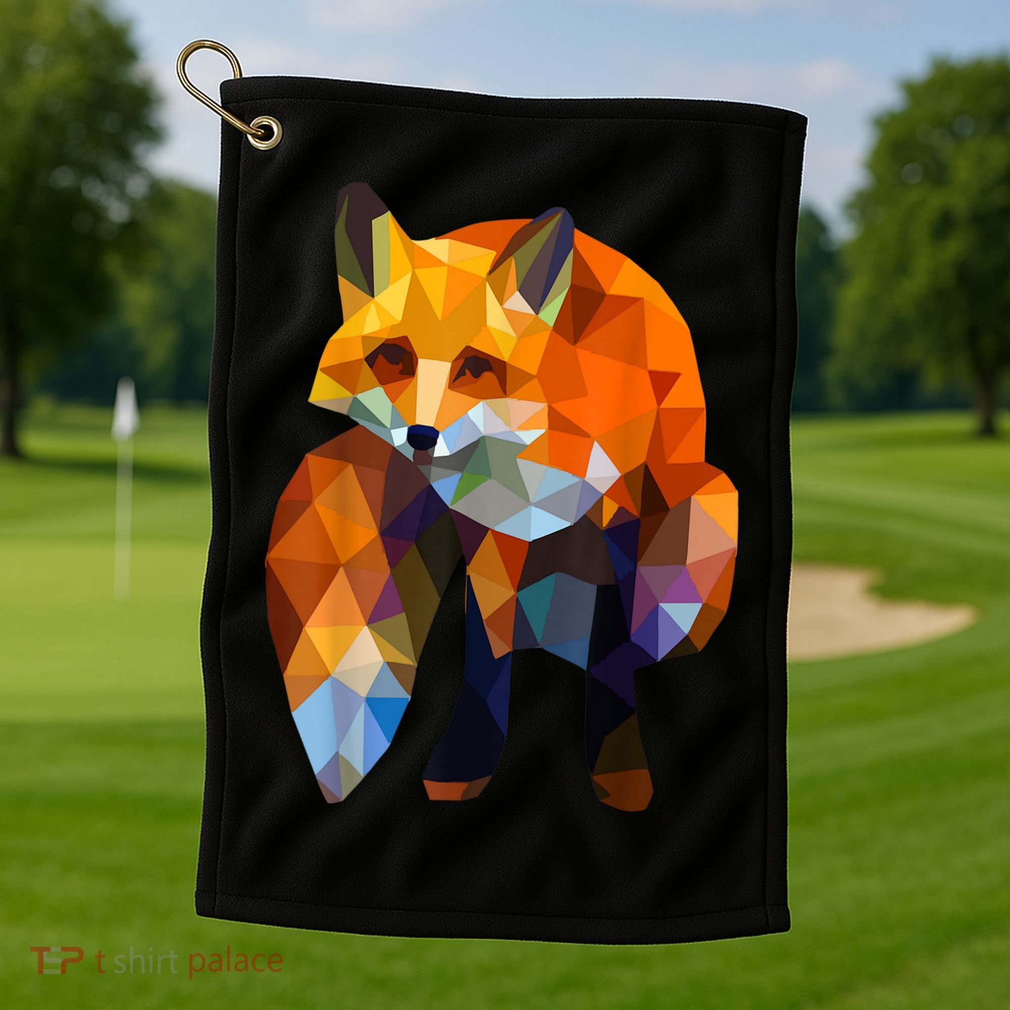 Geometric Nature Fox Cool Cute Graphic Art Golf Towel