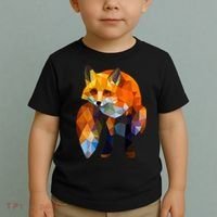 Geometric Nature Fox Cool Cute Graphic Art Toddler T-Shirt thumb 2