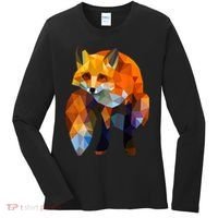 Geometric Nature Fox Cool Cute Graphic Art Women's Long Sleeve Shirt thumb 0