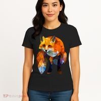 Geometric Nature Fox Cool Cute Graphic Art Women's T-Shirt thumb 4