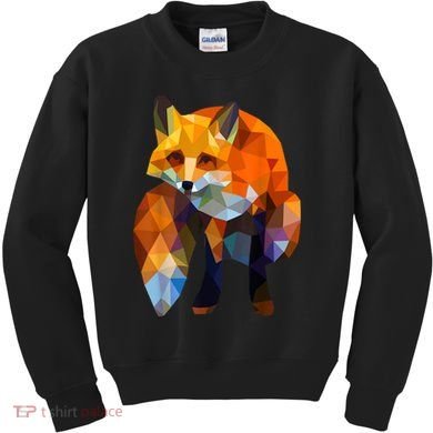 Geometric Nature Fox Cool Cute Graphic Art Kids Sweatshirt