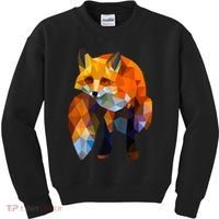 Geometric Nature Fox Cool Cute Graphic Art Kids Sweatshirt thumb 0
