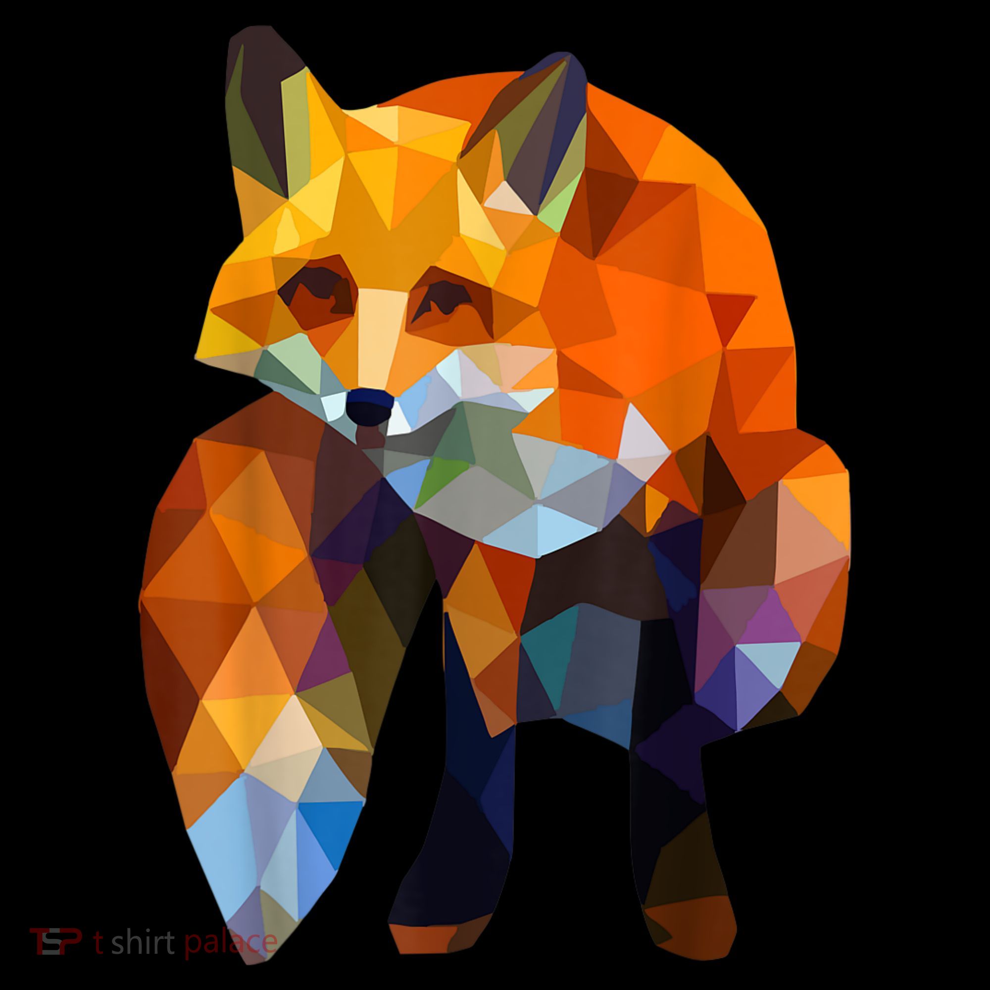 Geometric Nature Fox Cool Cute Graphic Art Kids Sweatshirt