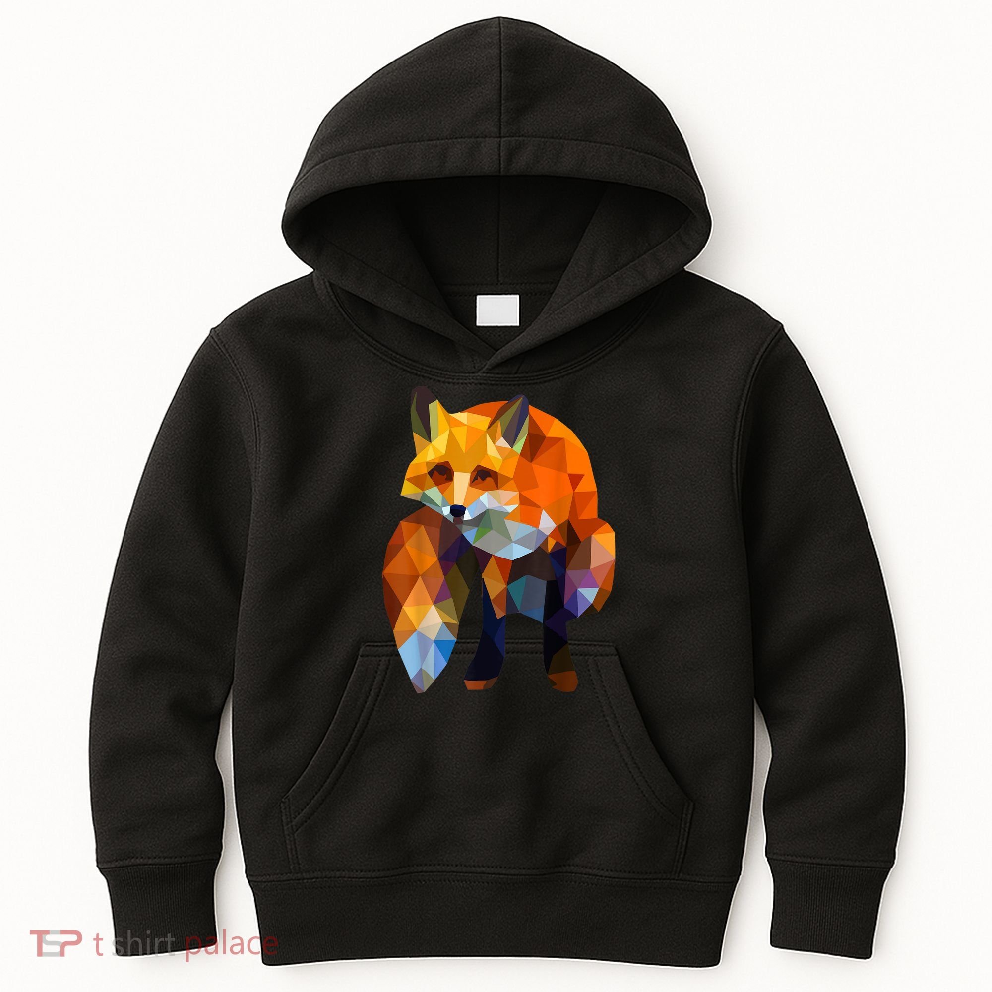Geometric Nature Fox Cool Cute Graphic Art Kids Hoodie