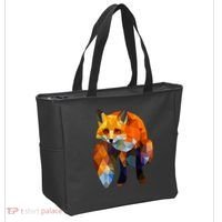 Geometric Nature Fox Cool Cute Graphic Art Tote Bag thumb 2