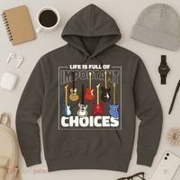 Guitar Nut Funny Life Is Full Of Important Choices Hoodie thumb 3