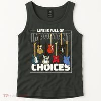 Guitar Nut Funny Life Is Full Of Important Choices Tank Top thumb 2
