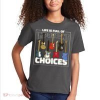 Guitar Nut Funny Life Is Full Of Important Choices Kids T-Shirt thumb 2