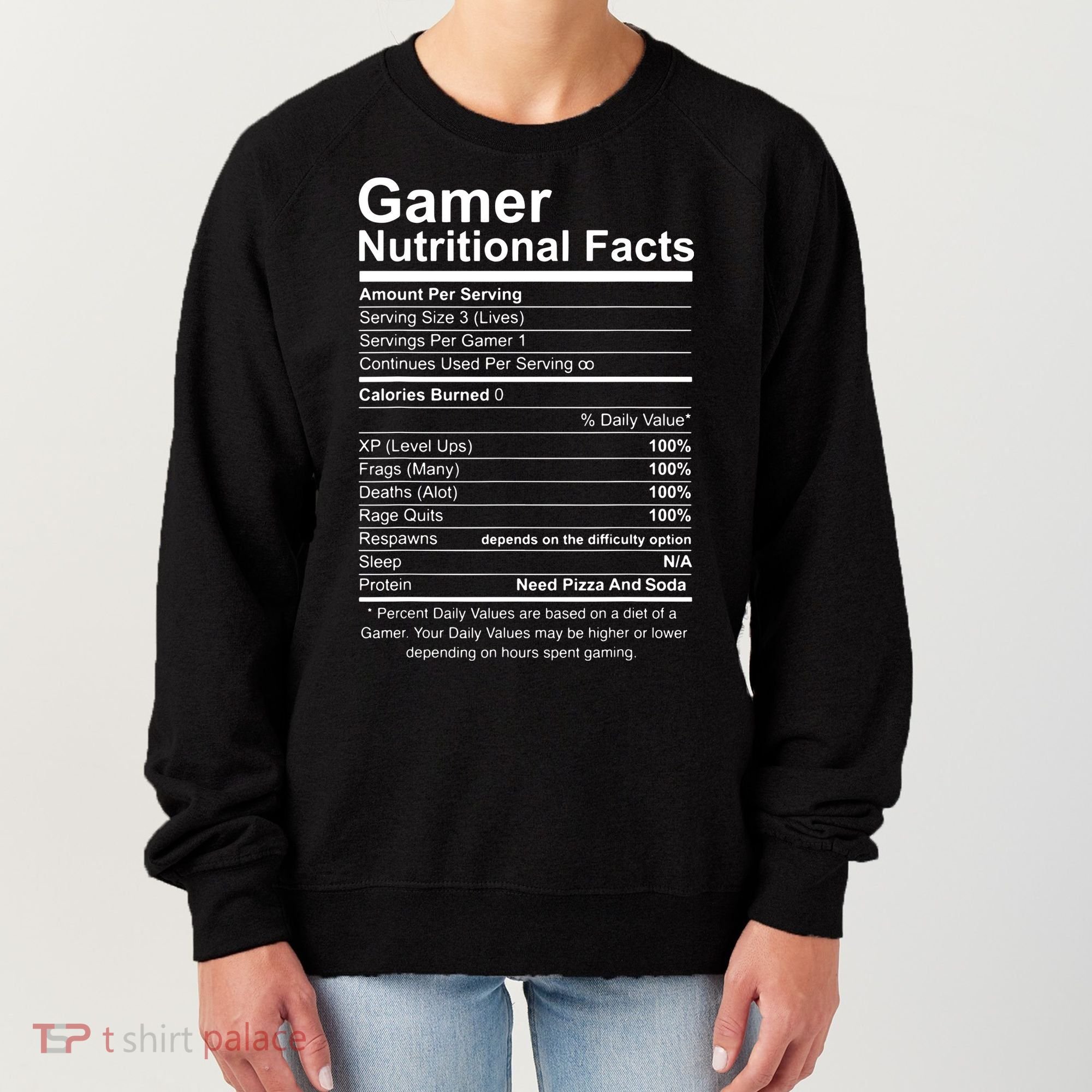 Gamer Nutritional Facts Cool Gamer Video Game Funny Women's Sweatshirt
