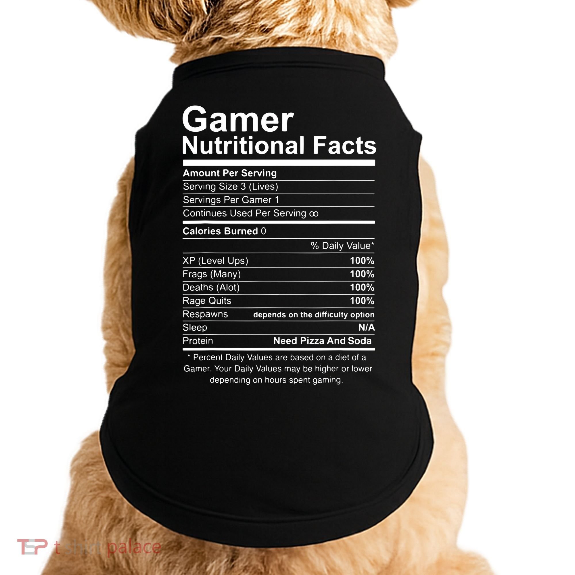 Gamer Nutritional Facts Cool Gamer Video Game Funny Doggie Tank