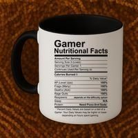 Gamer Nutritional Facts Cool Gamer Video Game Funny Coffee Mug thumb 2