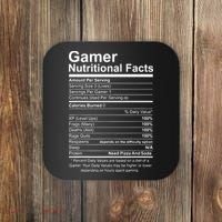 Gamer Nutritional Facts Cool Gamer Video Game Funny Coaster thumb 0