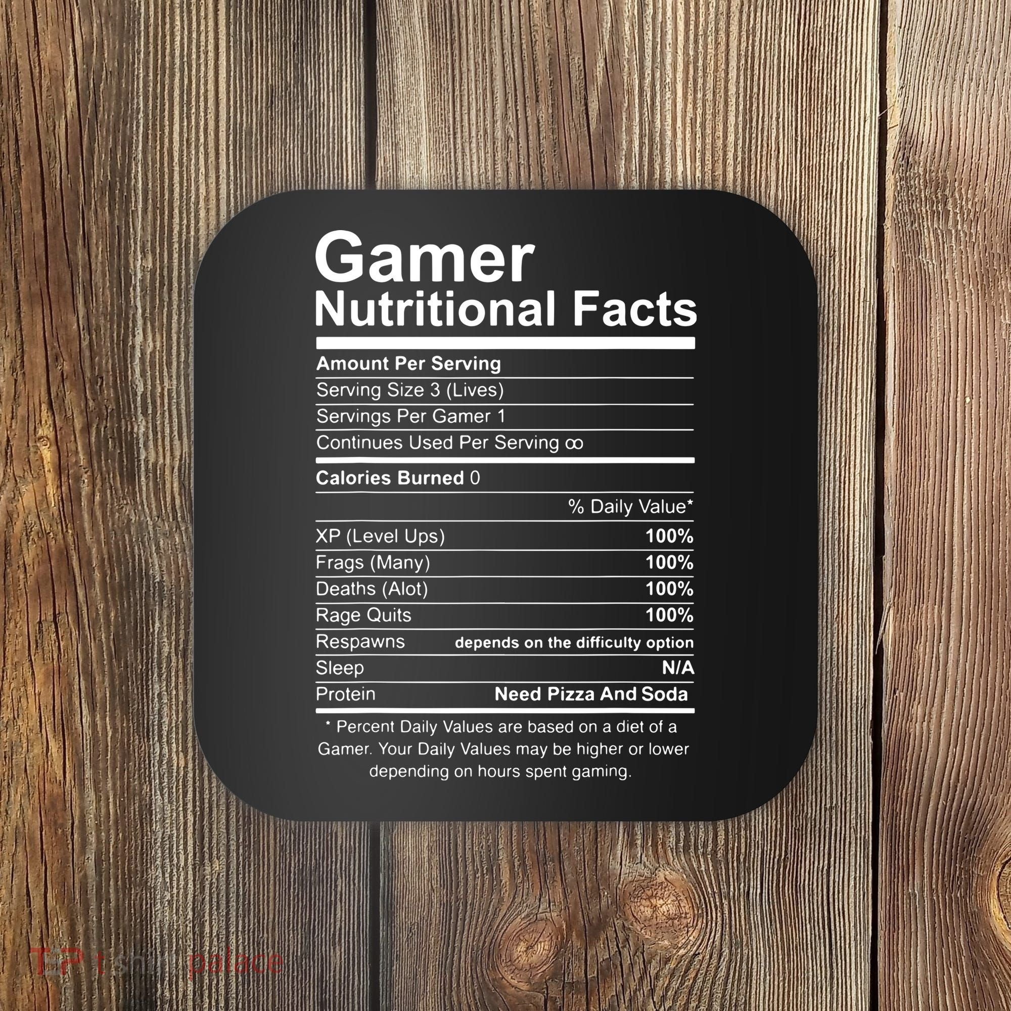 Gamer Nutritional Facts Cool Gamer Video Game Funny Coaster