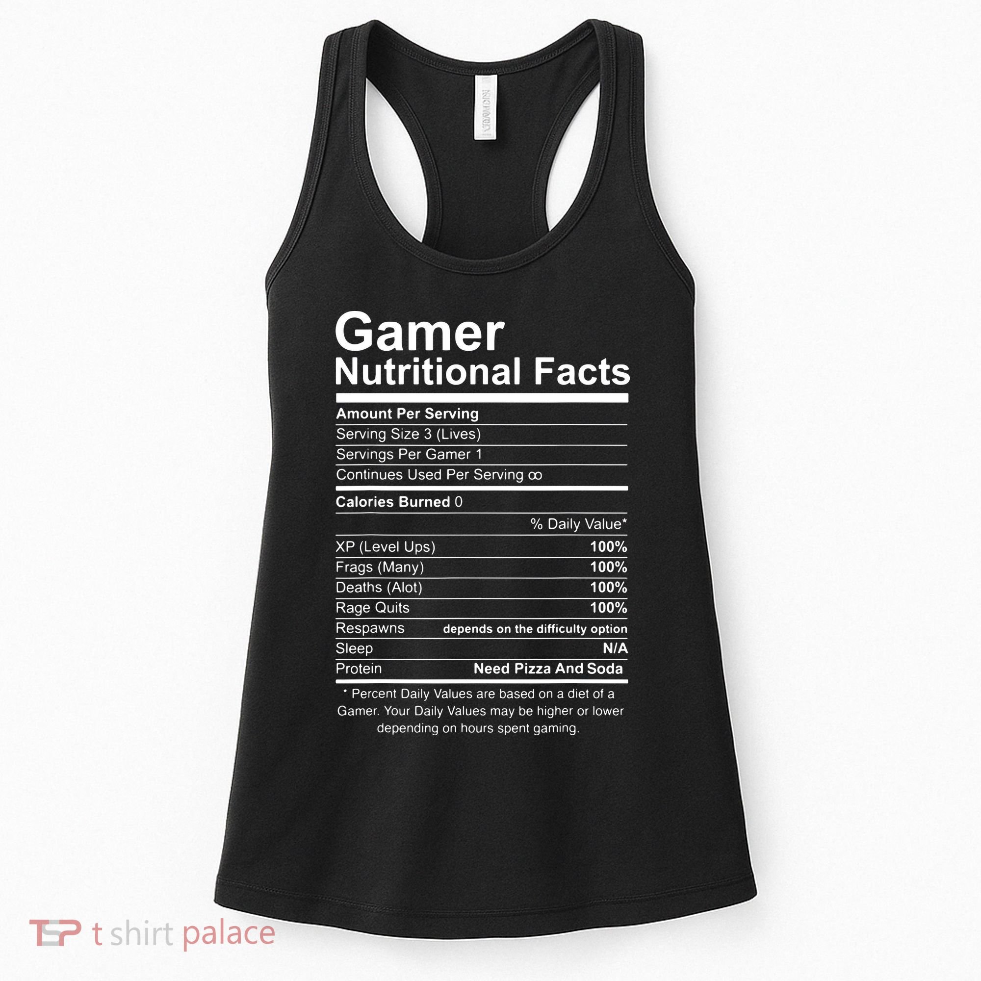 Gamer Nutritional Facts Cool Gamer Video Game Funny Women's Tank Top