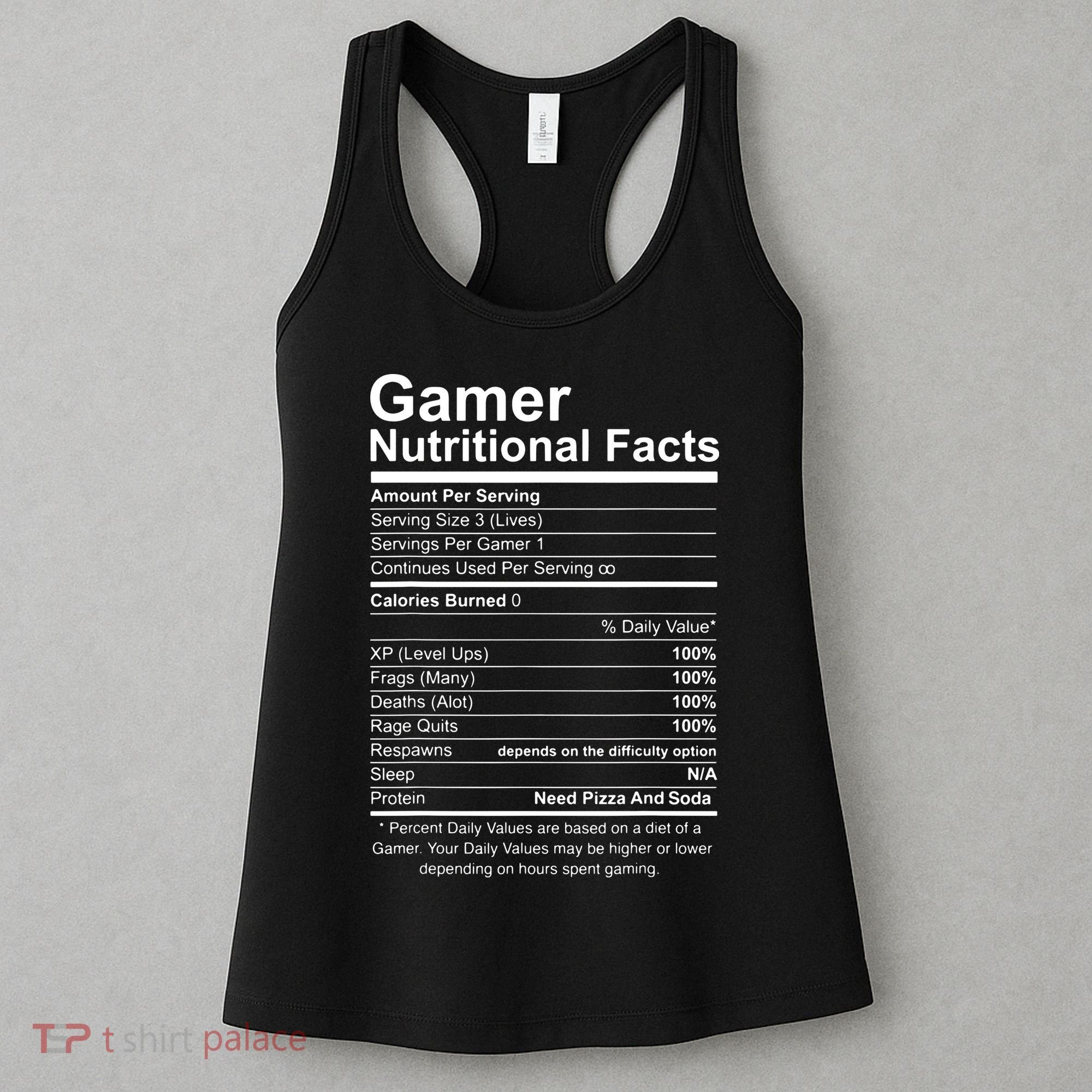 Gamer Nutritional Facts Cool Gamer Video Game Funny Women's Tank Top
