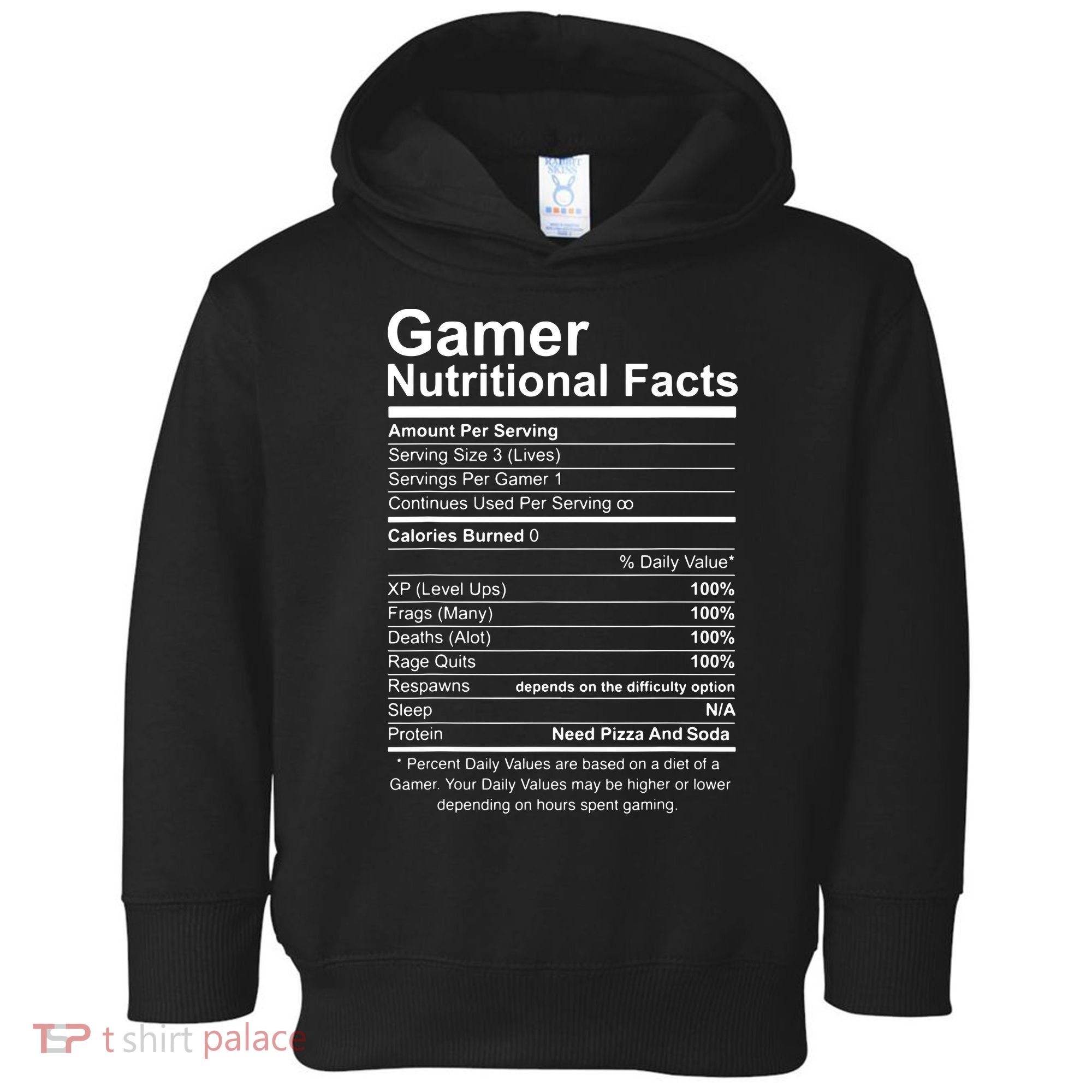Gamer Nutritional Facts Cool Gamer Video Game Funny Toddler Hoodie