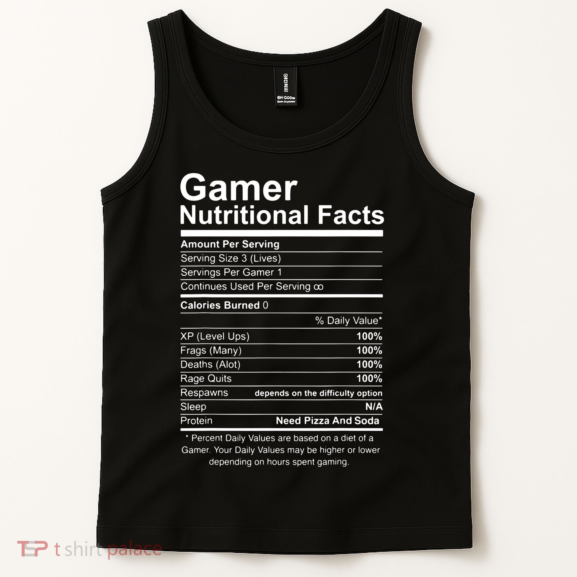 Gamer Nutritional Facts Cool Gamer Video Game Funny Tank Top