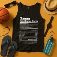 Gamer Nutritional Facts Cool Gamer Video Game Funny Tank Top thumb 4