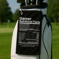 Gamer Nutritional Facts Cool Gamer Video Game Funny Golf Towel thumb 2