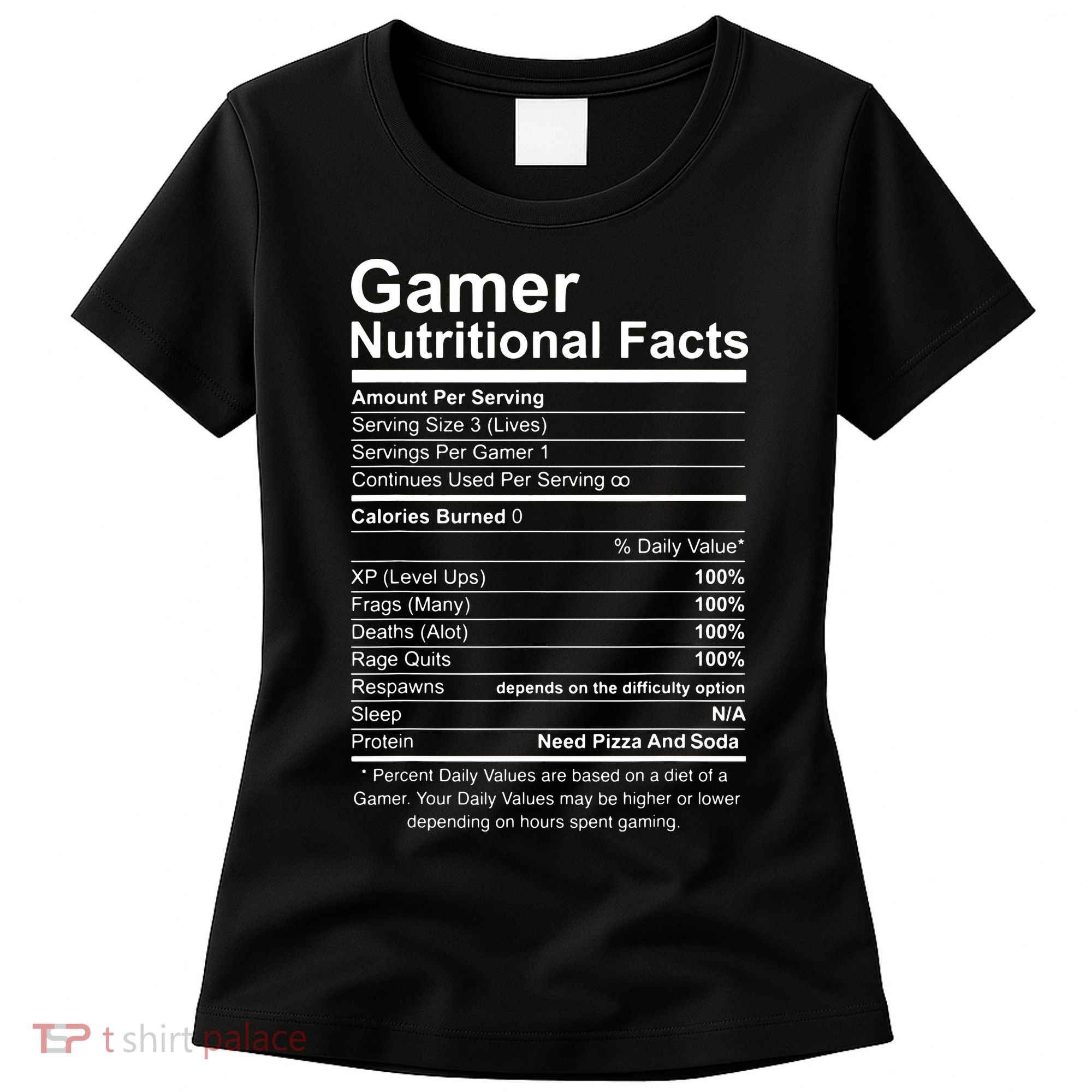 Gamer Nutritional Facts Cool Gamer Video Game Funny Women's T-Shirt