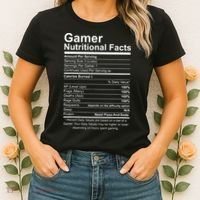Gamer Nutritional Facts Cool Gamer Video Game Funny Women's T-Shirt thumb 2