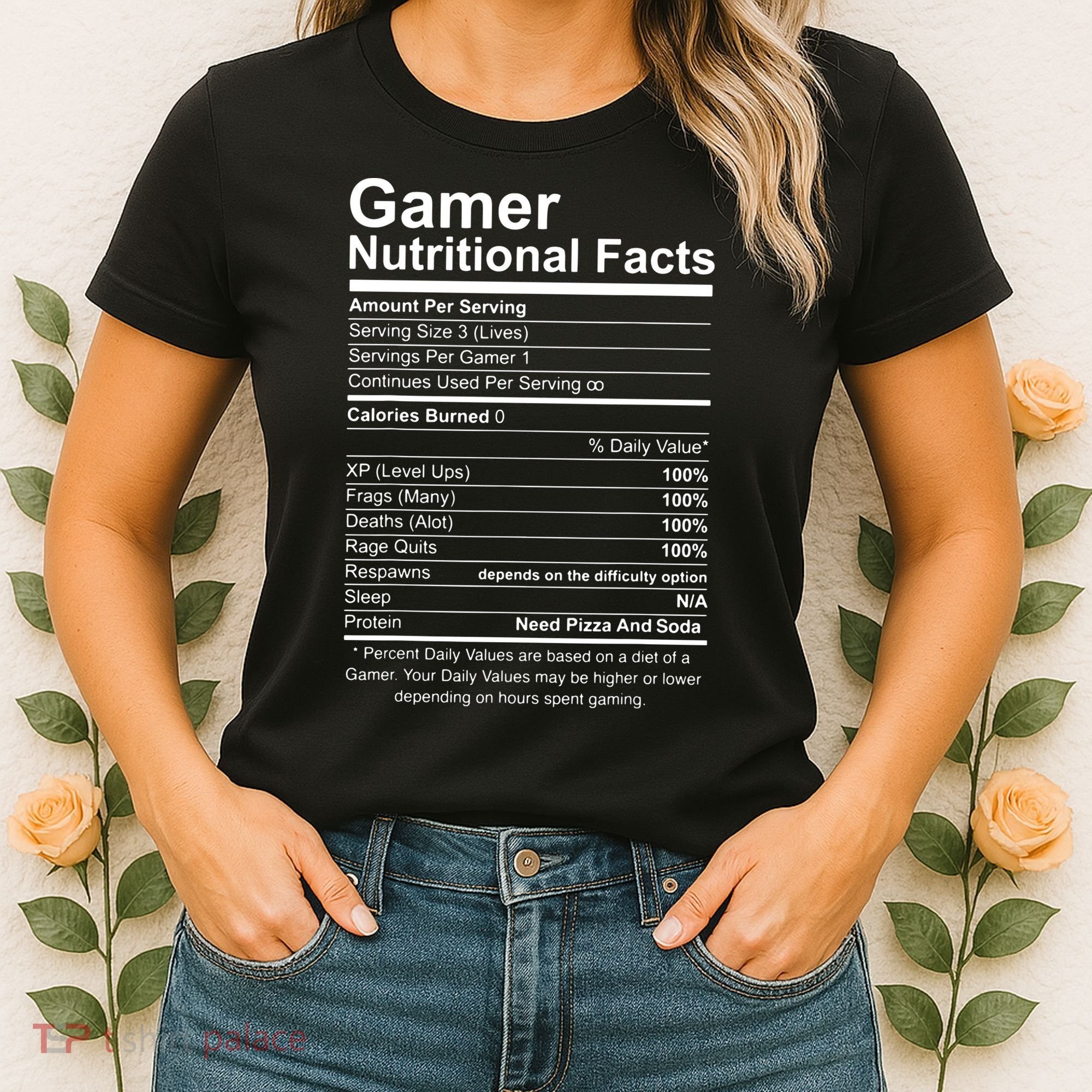 Gamer Nutritional Facts Cool Gamer Video Game Funny Women's T-Shirt