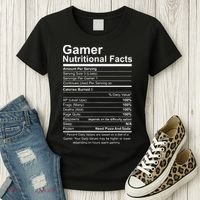 Gamer Nutritional Facts Cool Gamer Video Game Funny Women's T-Shirt thumb 3