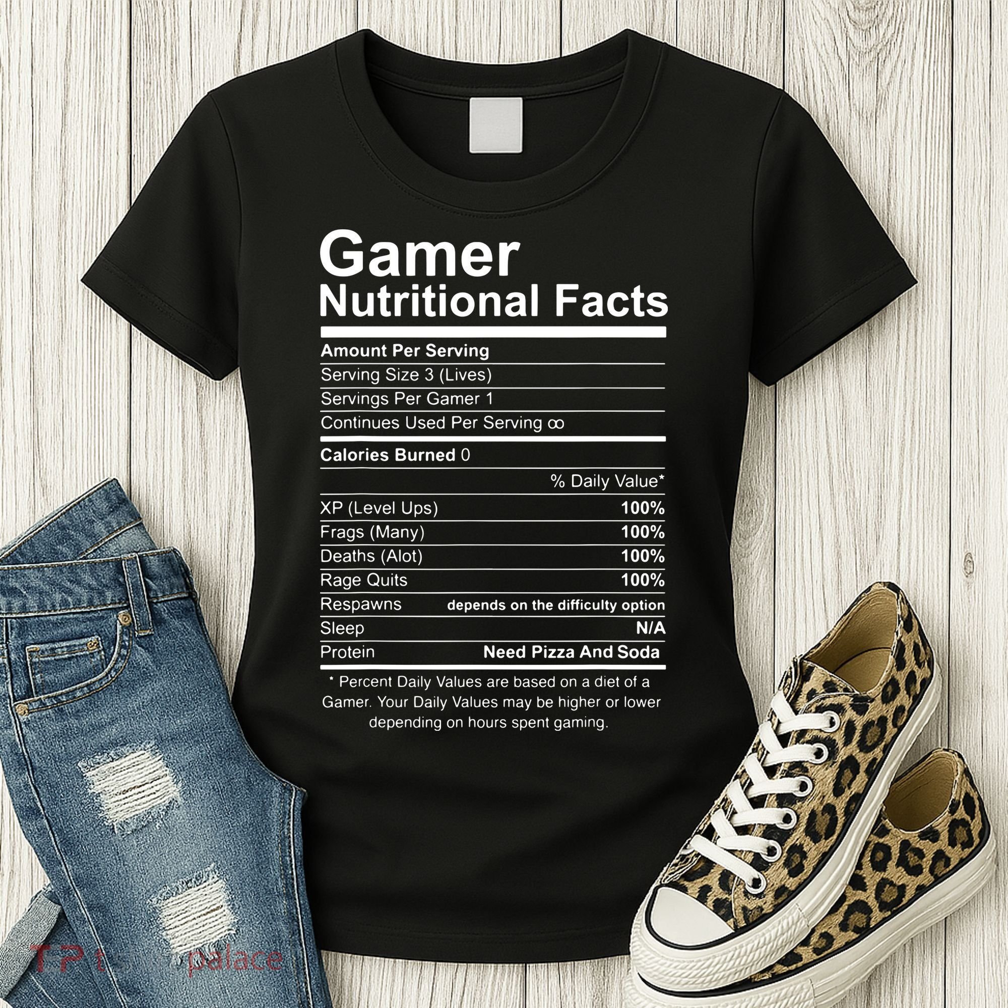 Gamer Nutritional Facts Cool Gamer Video Game Funny Women's T-Shirt